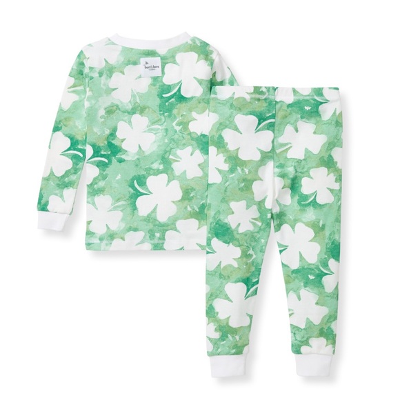 Burt’s Bees Baby ☘️ Artsy Clover Organic Cotton Pajamas - Picture 2 of 5